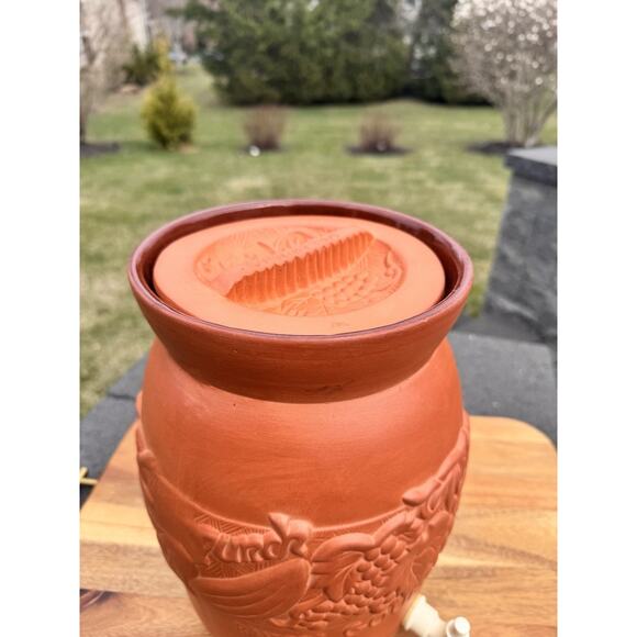 1981 Gourmet Topf Terracotta clay water dispenser Handcrafted 2 Gallon ~USA - Picture 6 of 15